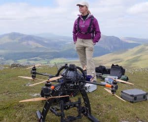 Woman Stood With Drone Equipment