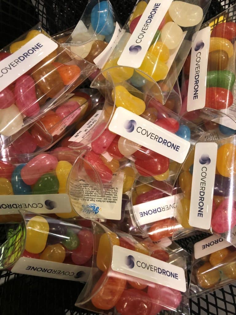 Coverdrone jelly beans, a tasty treat free for our stand visitors!