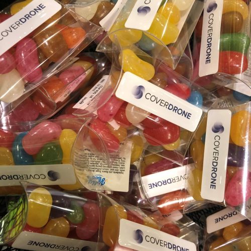 Coverdrone jelly beans, a tasty treat free for our stand visitors!