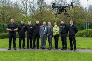 Group of Policemen with Drone