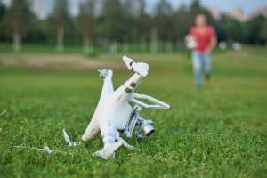 Crashed Drone In Field
