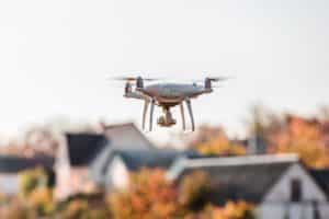 Drone Flying In Front Of Home