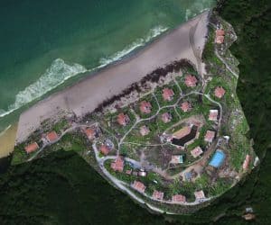 Aerial Photo House Estate by Sea