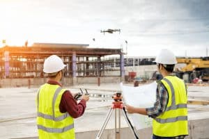Drone Operator On Construction Site