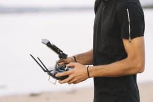 Drone Pilot Operating Drone