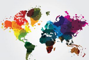 Abstract Colourful World Map