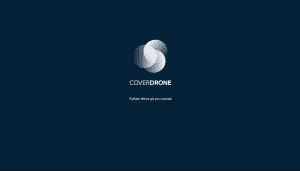 Coverdrone Logo on Blue Background
