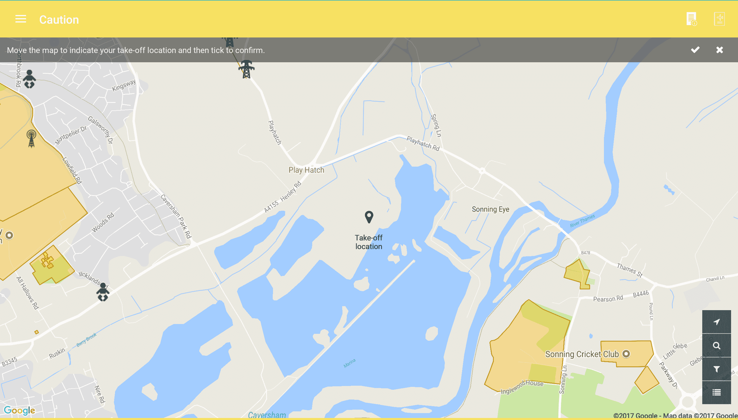 Screenshot of Caution Map