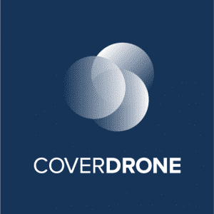 Coverdrone Logo on Blue Background