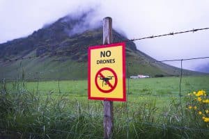Sign Stating No Drones