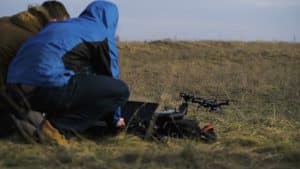 Men Organising Drone Take Off