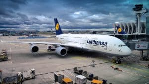 Lufthansa Aeroplane at Airport Runway