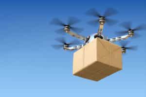 Parcel Being Delivered by Drone