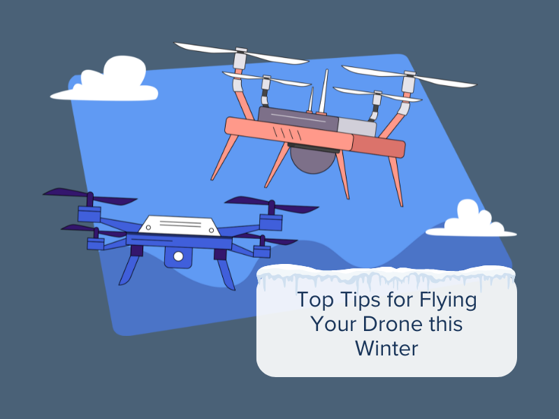 Two drones flying over mountains - Top Tips for Flying Your Drone in Winter