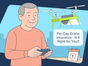 Drone pilot flying his drone with a calendar nearby, representing flexible short-term cover.