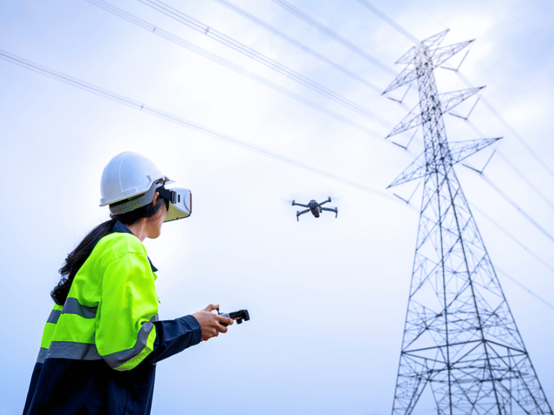 Commercial drone operator planning a UK SORA BVLOS operation with evidence documents and flight planning data