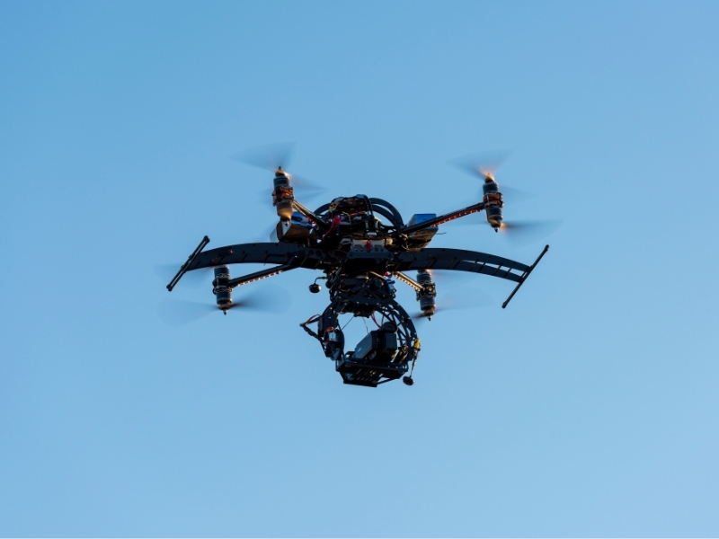 an advanced drone in flight