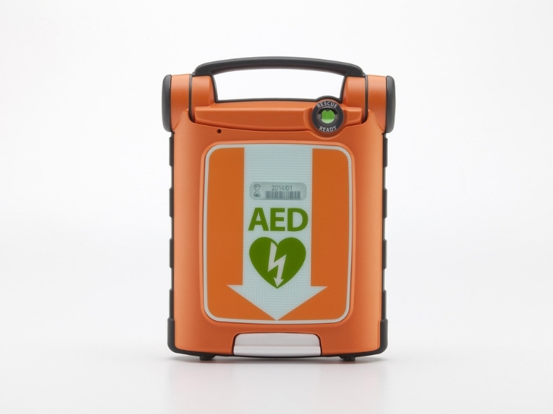 Image of an AED device in a box